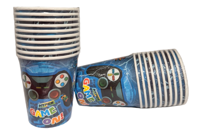 Game on Paper Cups 9oz, 10 pcs