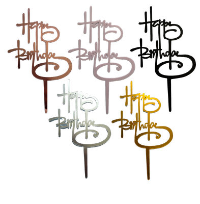 Happy Birthday Acrylic Cake Topper