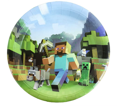 Minecraft Paper Plates 9in, 10pcs