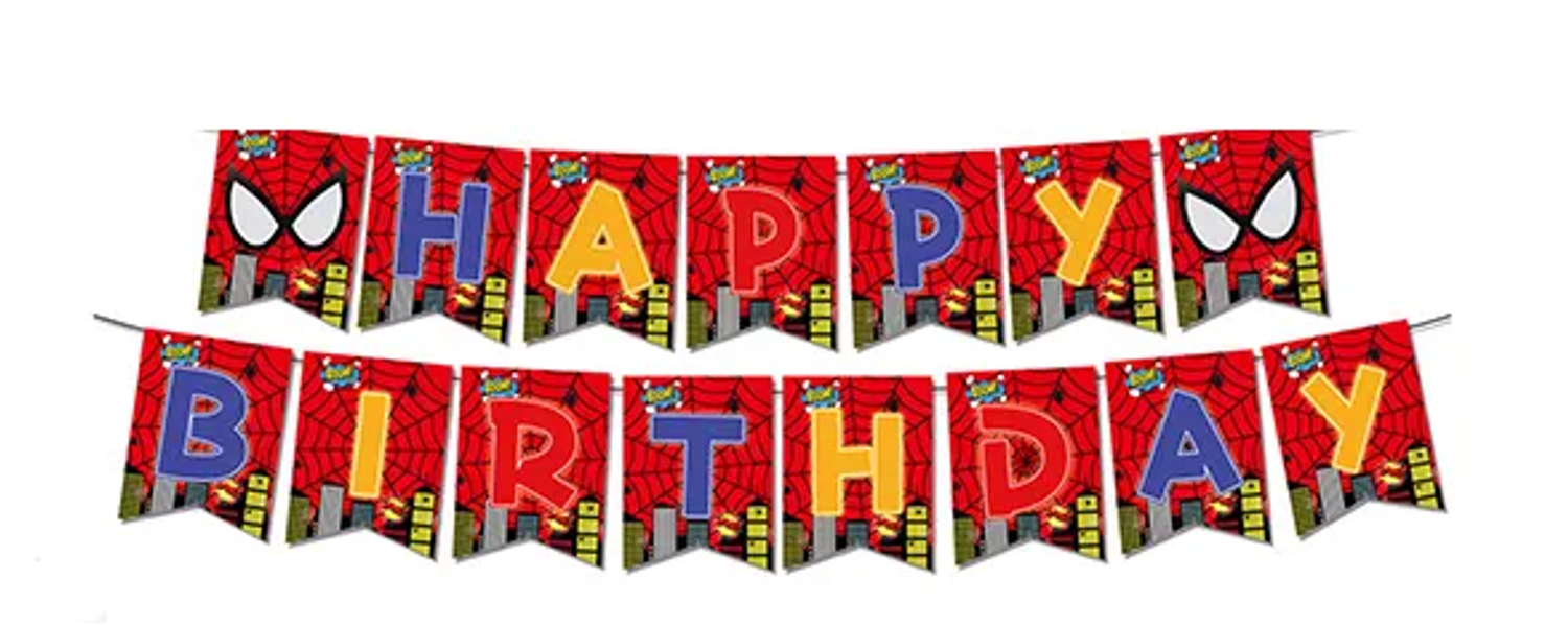 Spiderman Happy Birthday Banner