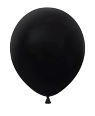 12" Black Standard Matte Latex Balloon