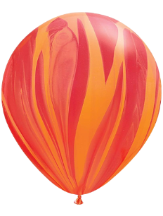 12" Marble Orange Latex Balloon