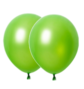 Lime Green Metallic Latex Balloon 12 in- Bag