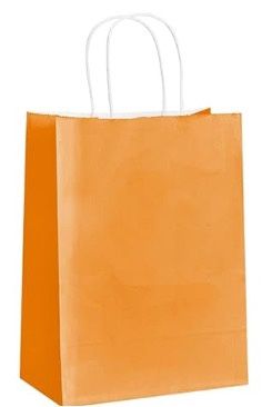 Orange Paper Gift Bags - 5 bags/ Pack