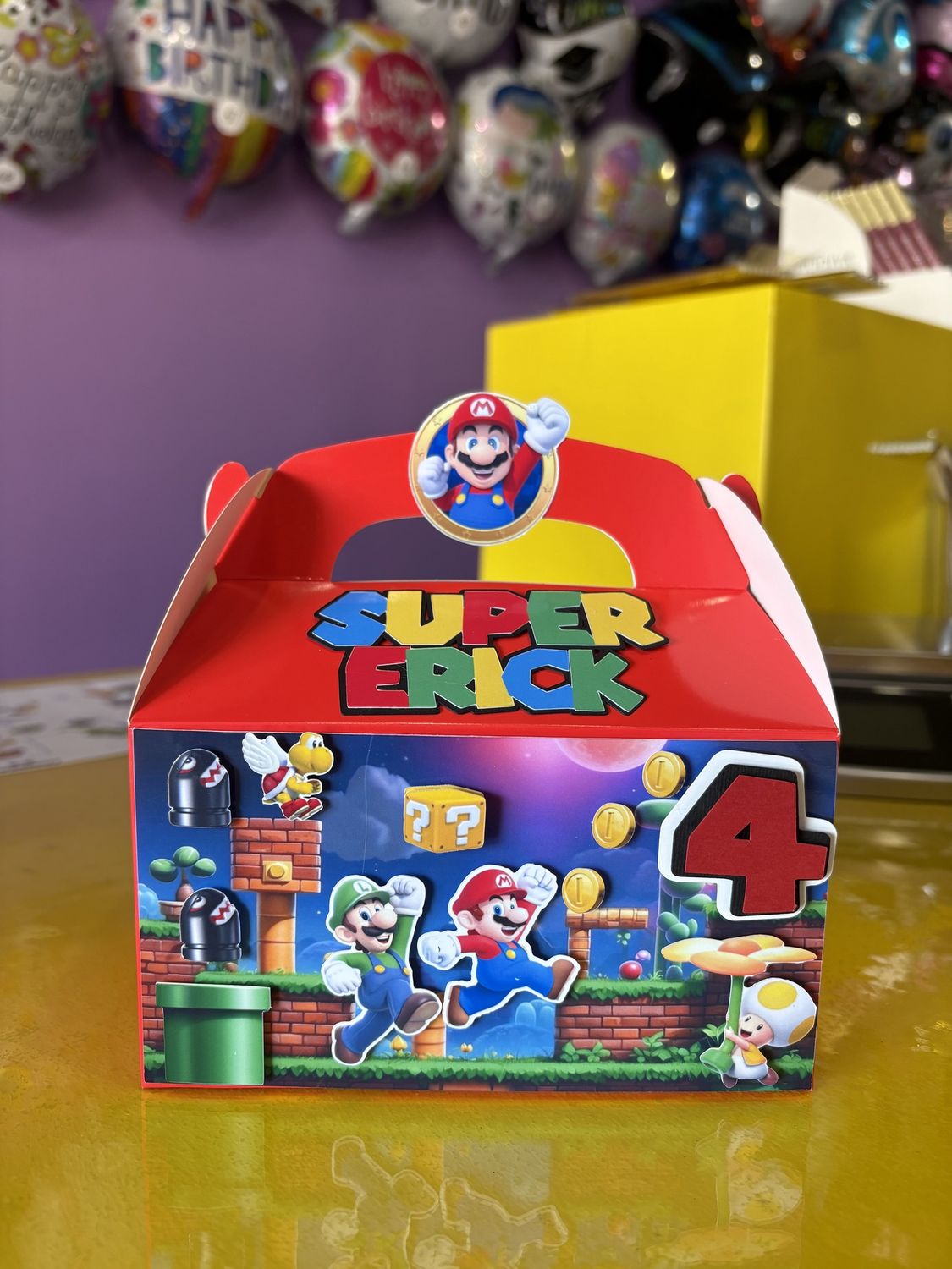 10 Custom Mario / Luigi Candy Boxes, Character: Mario-Luigi, Color: Red, Qty: 5