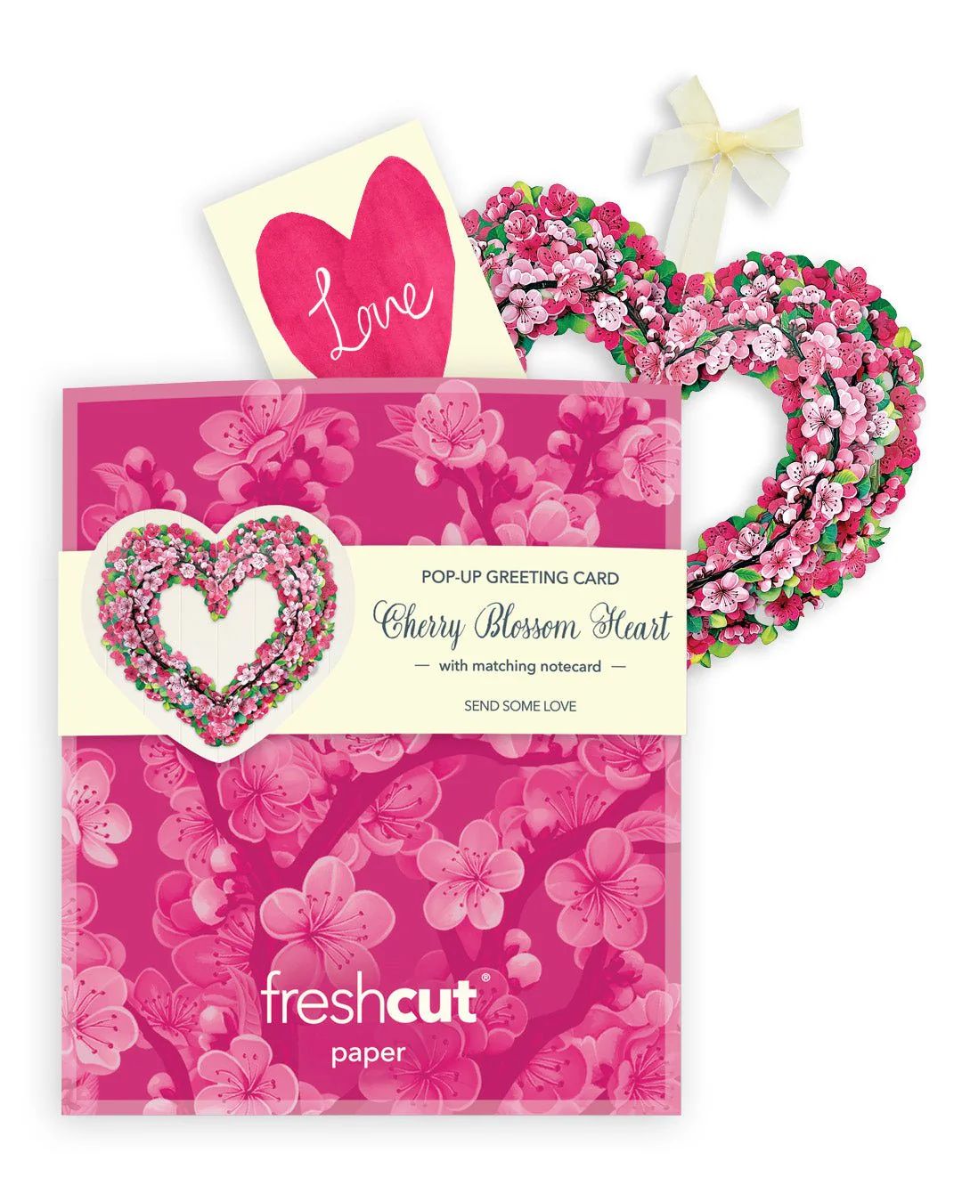 Cherry Blossom Heart Mini Pop-Up Card