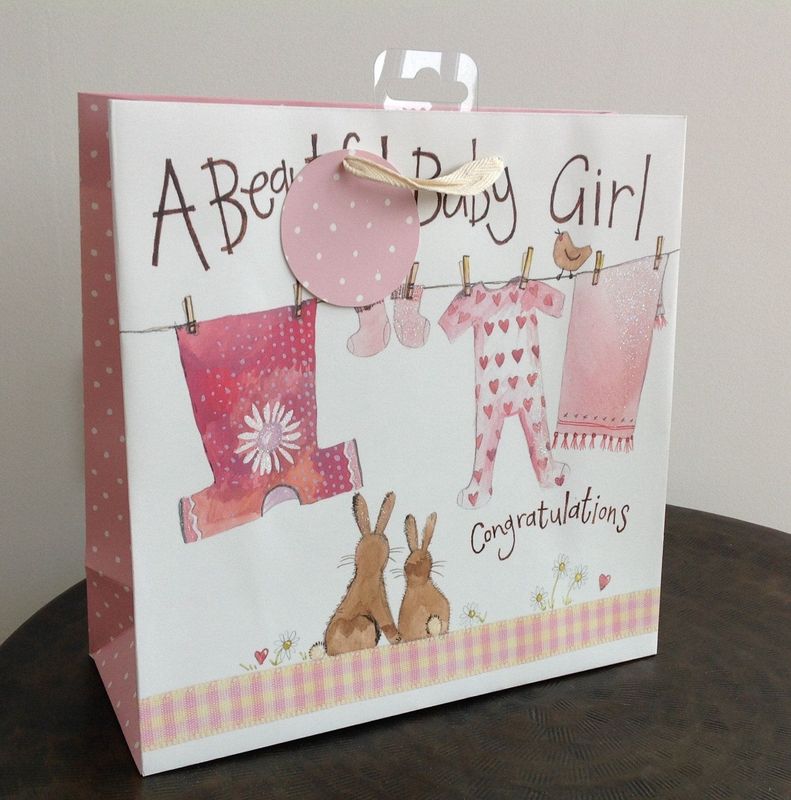 Pink Washing Line Medium Gift Bag
