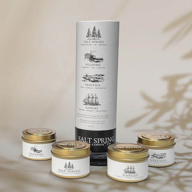 Salt Spring Island Candle Gift Set 4 x 2oz Tins