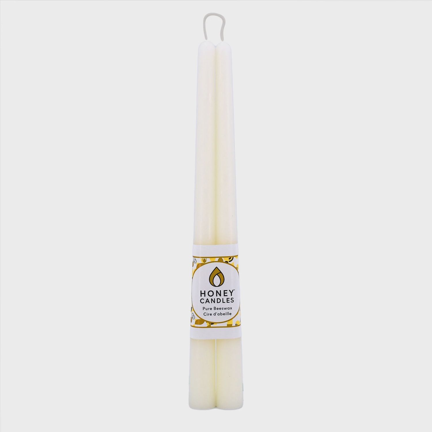12&quot; Pearl Beeswax Taper Candles Pair