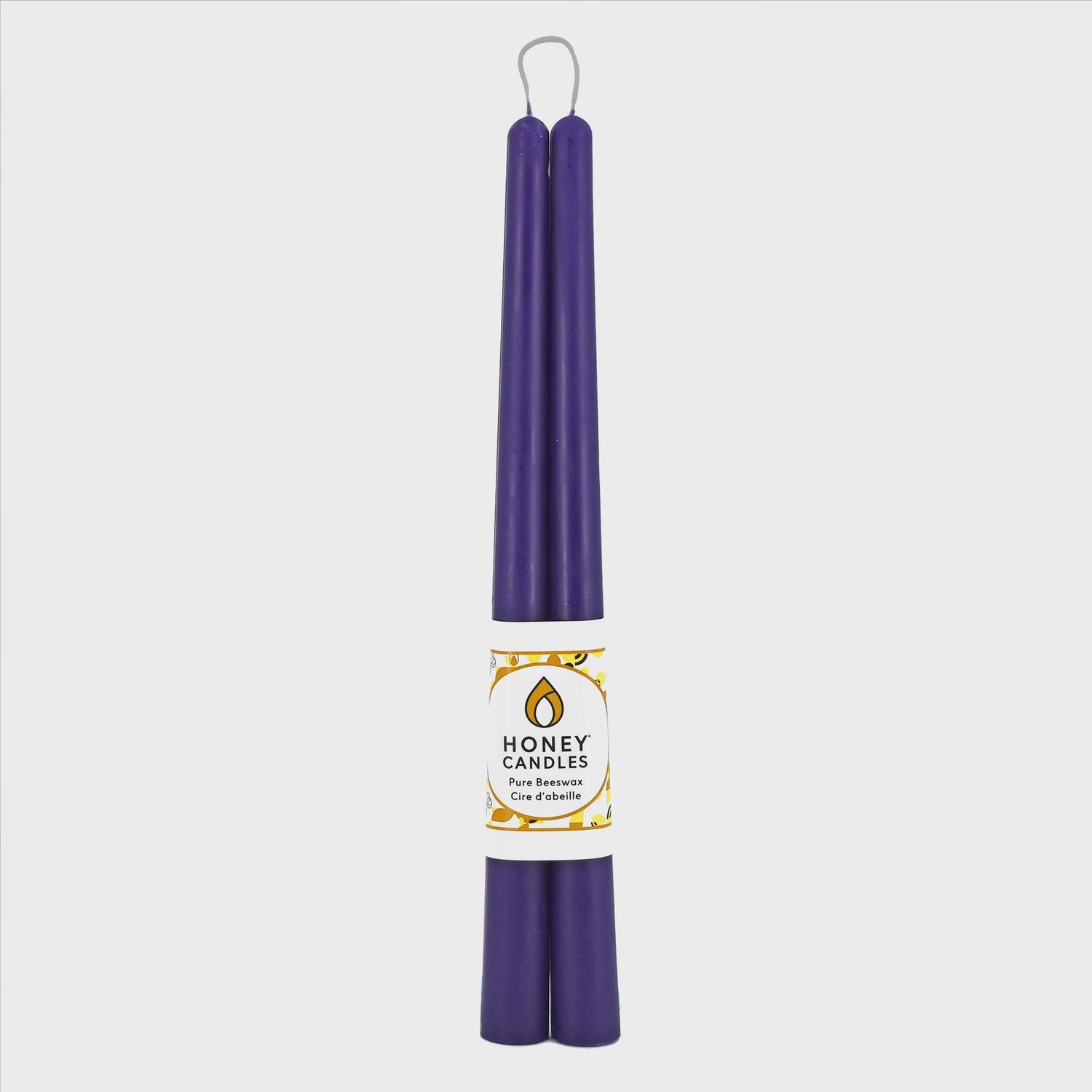12&quot; Violet Beeswax Taper Candle Pair