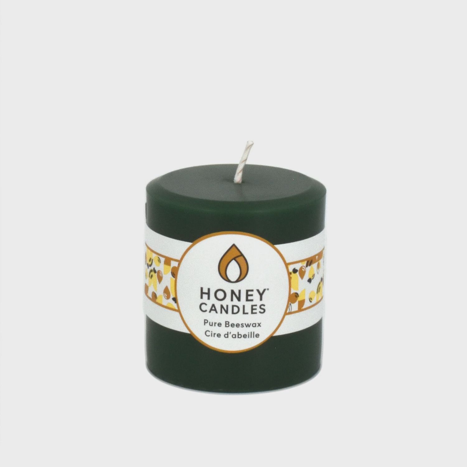3&quot; Forest Green Beeswax Pillar Candle