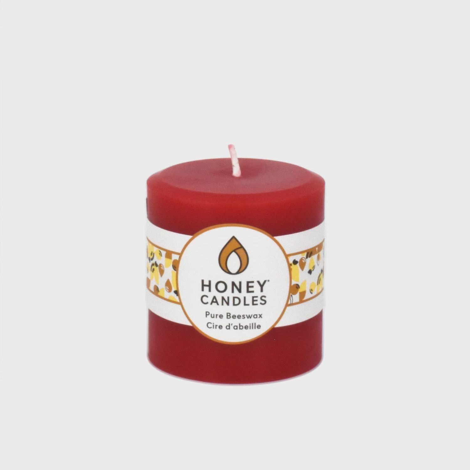 3&quot; Red Beeswax Pillar Candle
