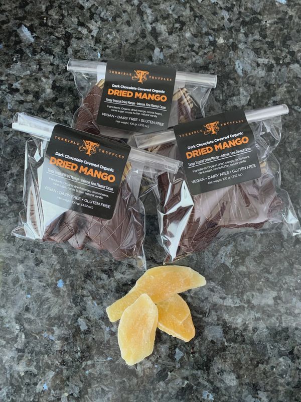 Dark Chocolate Covered Dried Mango