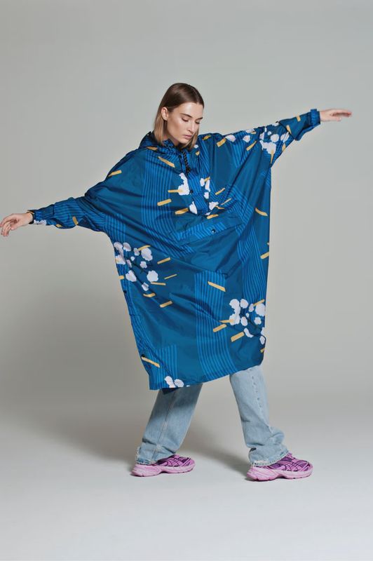 Japanese Blossom Rain Poncho