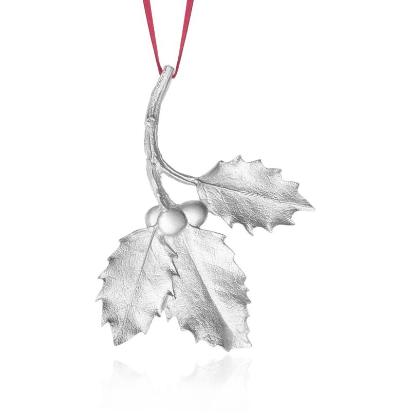 Holly Pewter Ornament