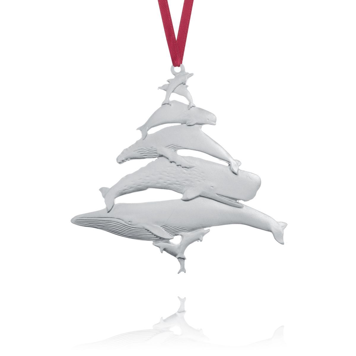 Whales Pewter Ornament