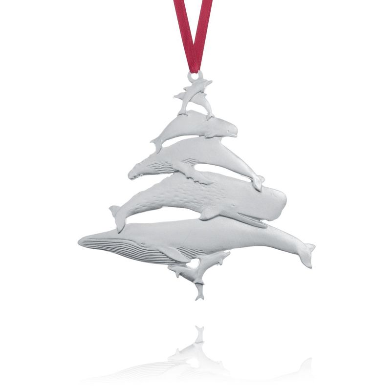 Whales Pewter Ornament
