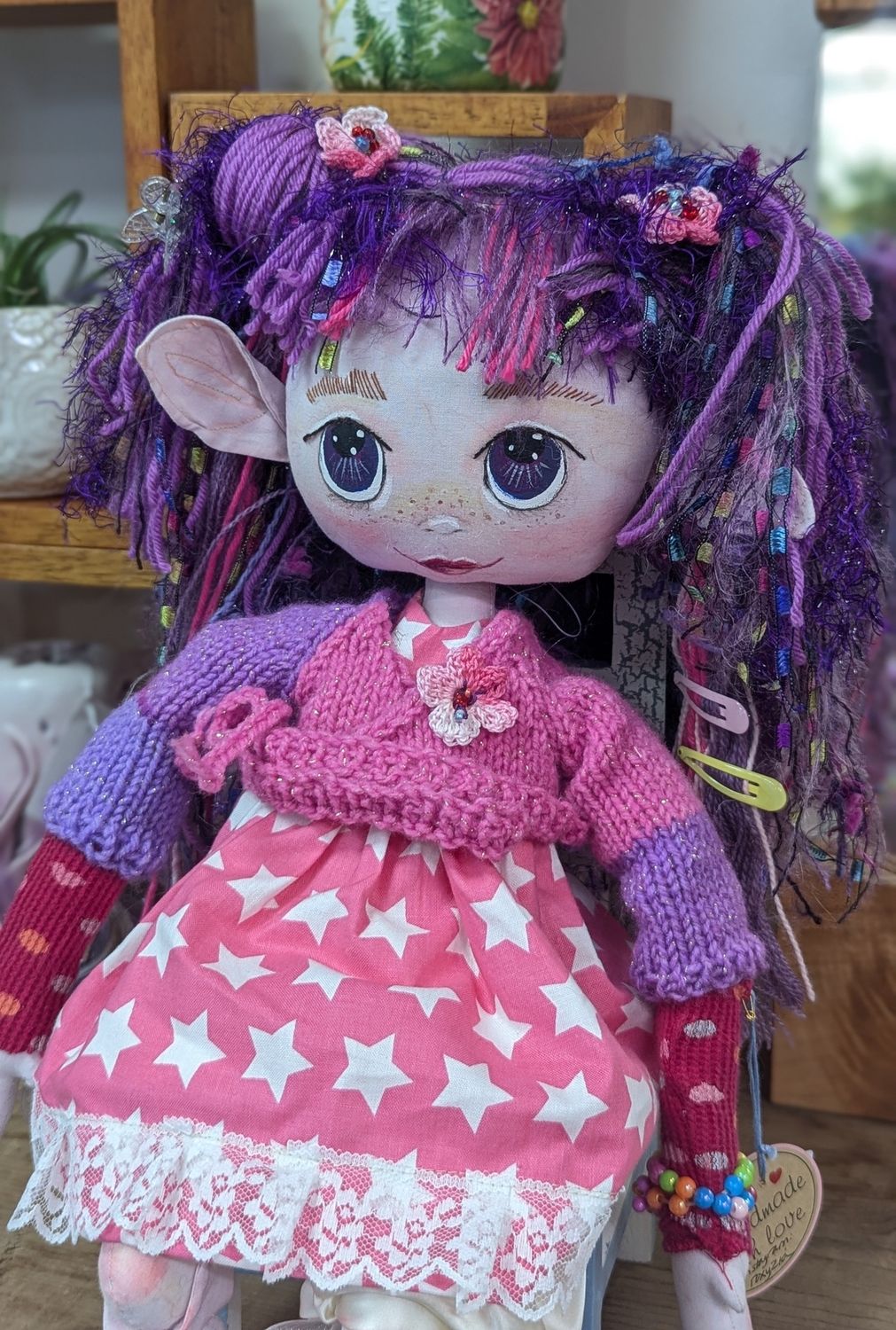 ZJ91 Raspberry Elfin Girl with Chair Art Doll
