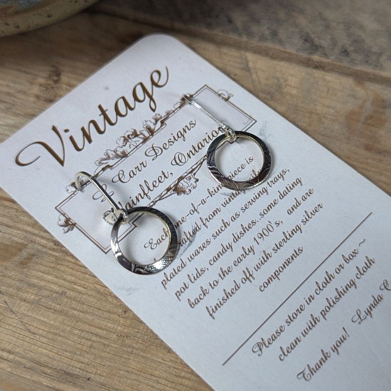 Small Open Circle Bread Plate Earrings