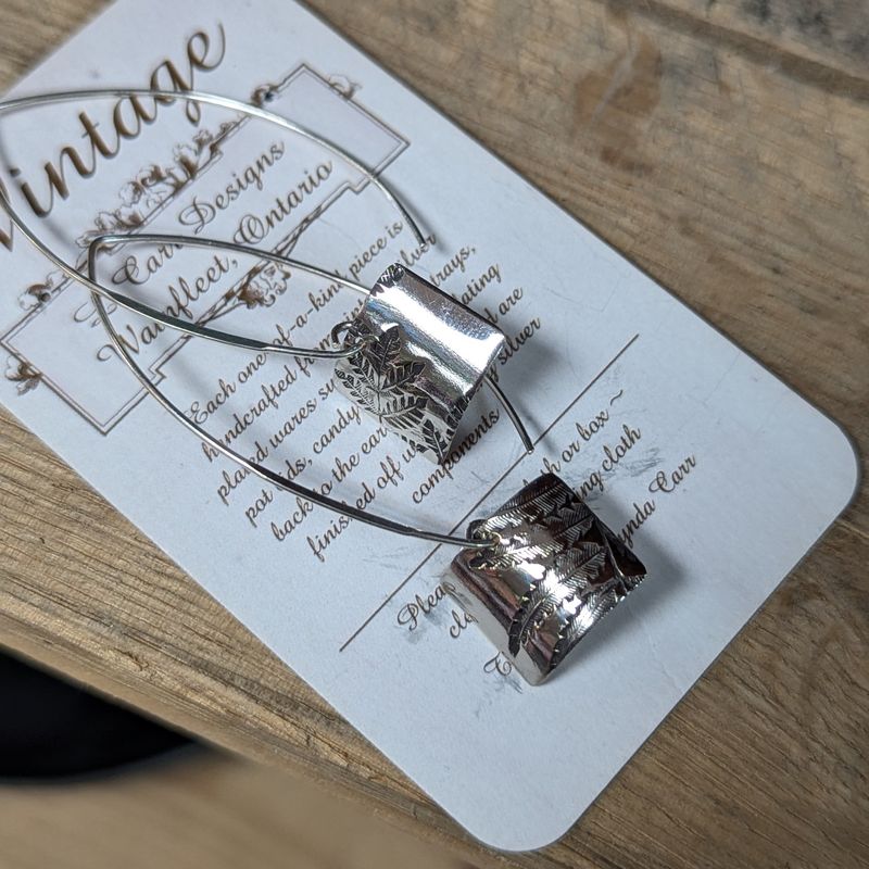Square Serving Bowl Threader Earrings