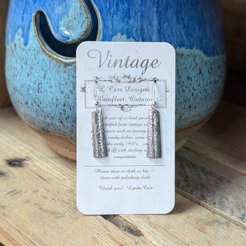 Long Rectangle Pot Lid Earrings