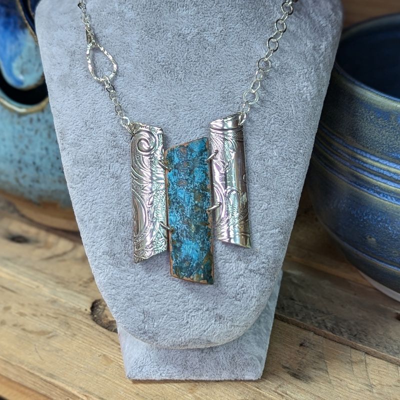 Rectangle Trio Earth Necklace