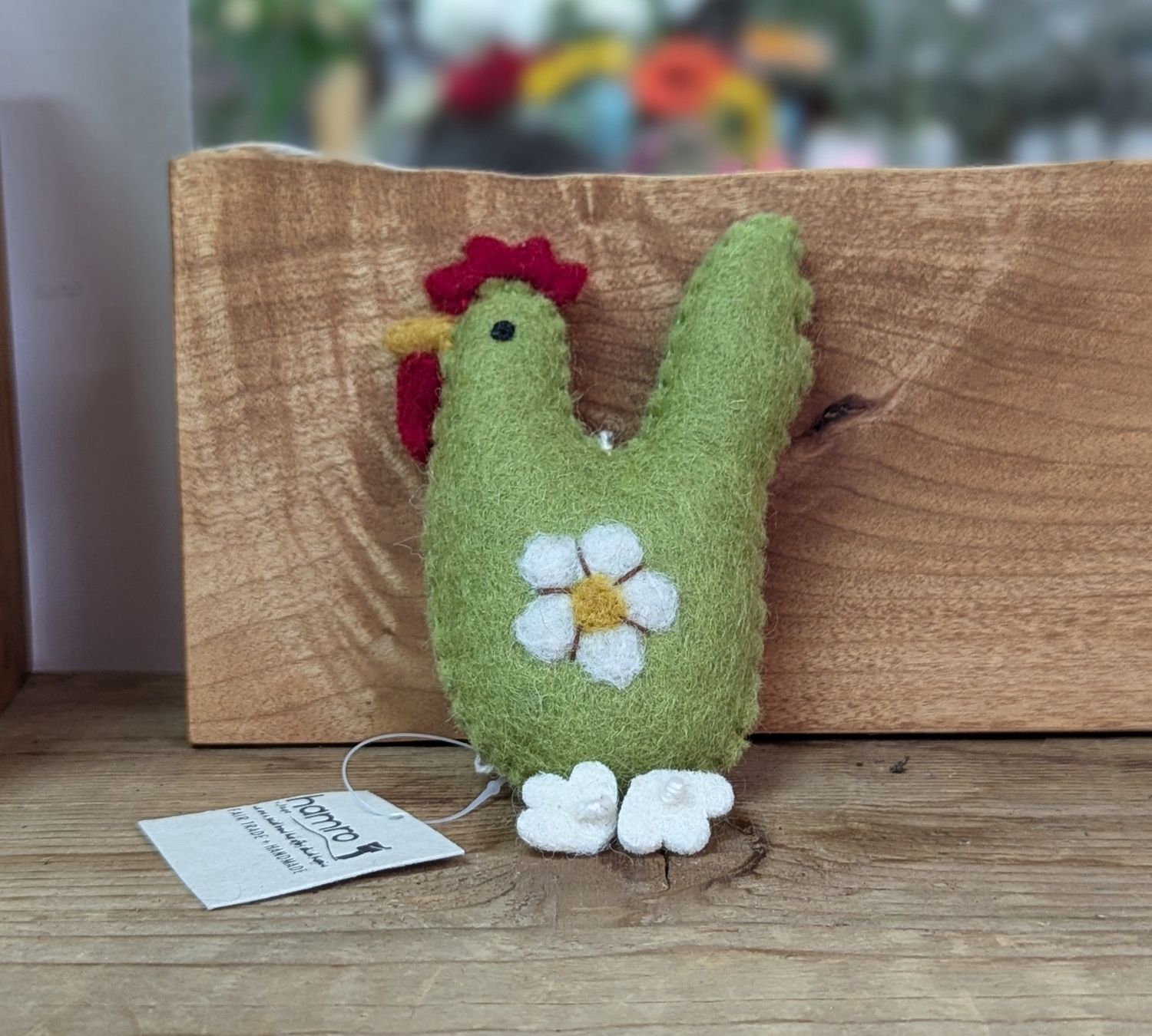 Felt Green Chicken Ornament