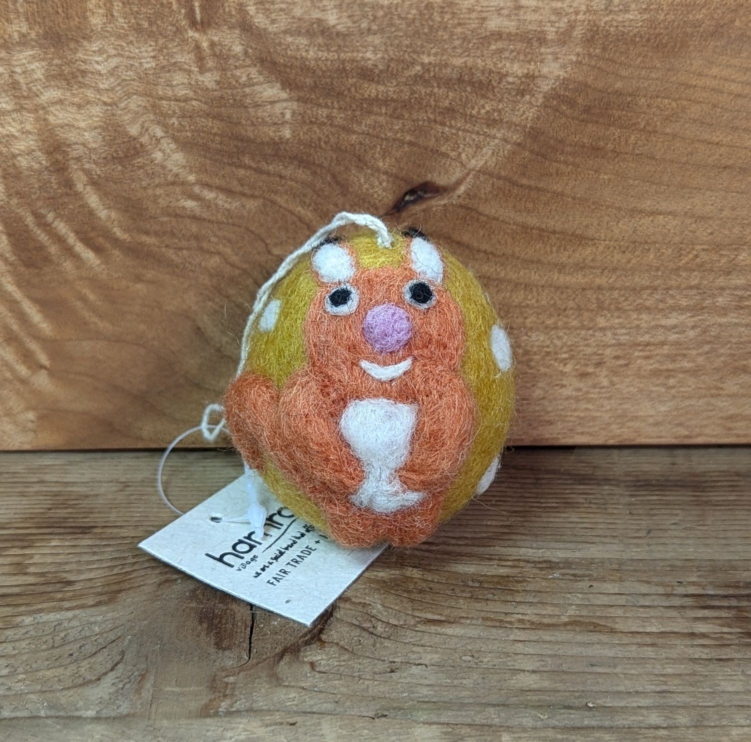 Felt Red Squirrel Egg Ornament