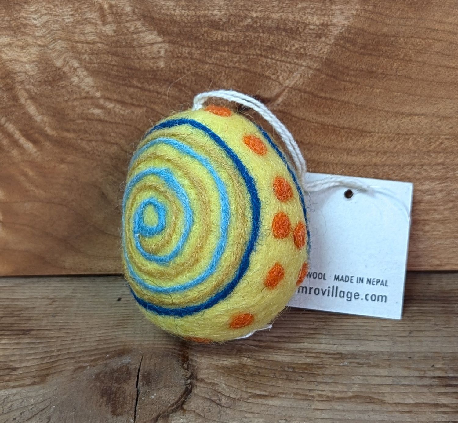 Felt Swirl and Dots Egg Ornament