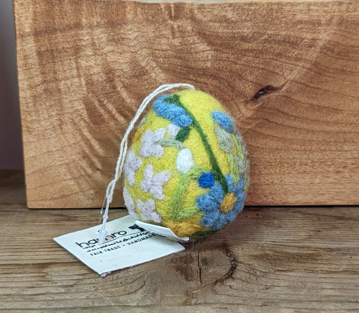 Felt Yellow Wild Flowers Egg Ornament
