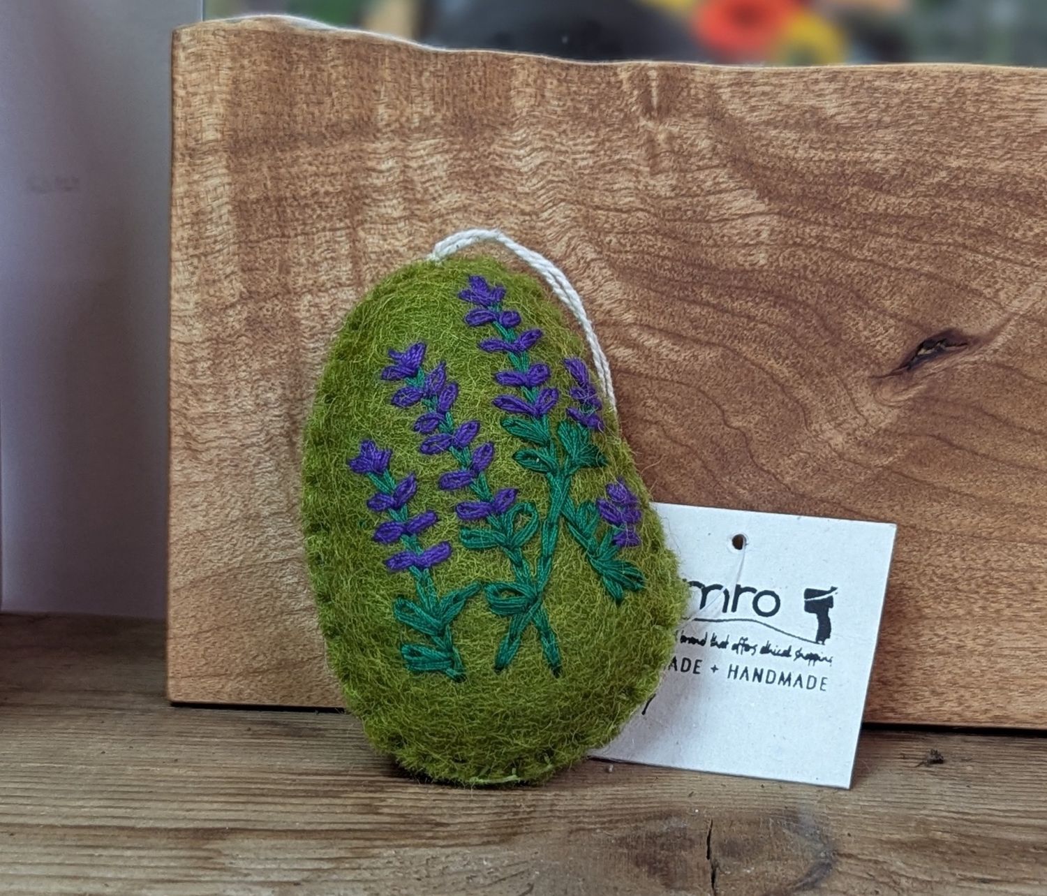Felt Lavender Half Egg Ornament