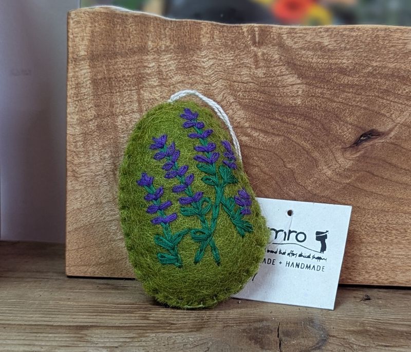 Felt Lavender Half Egg Ornament