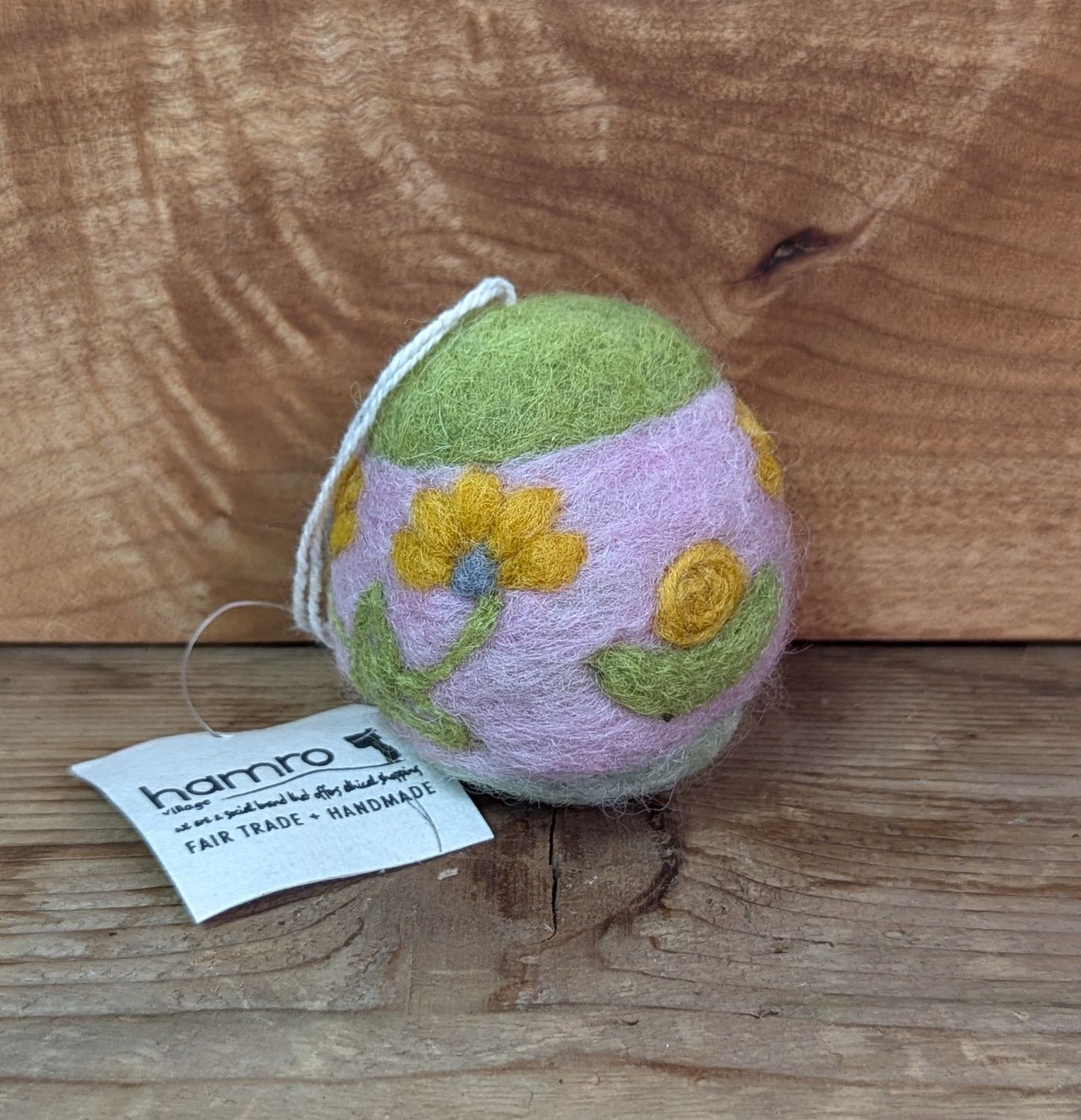 Felt Snail and Flowers Ornament