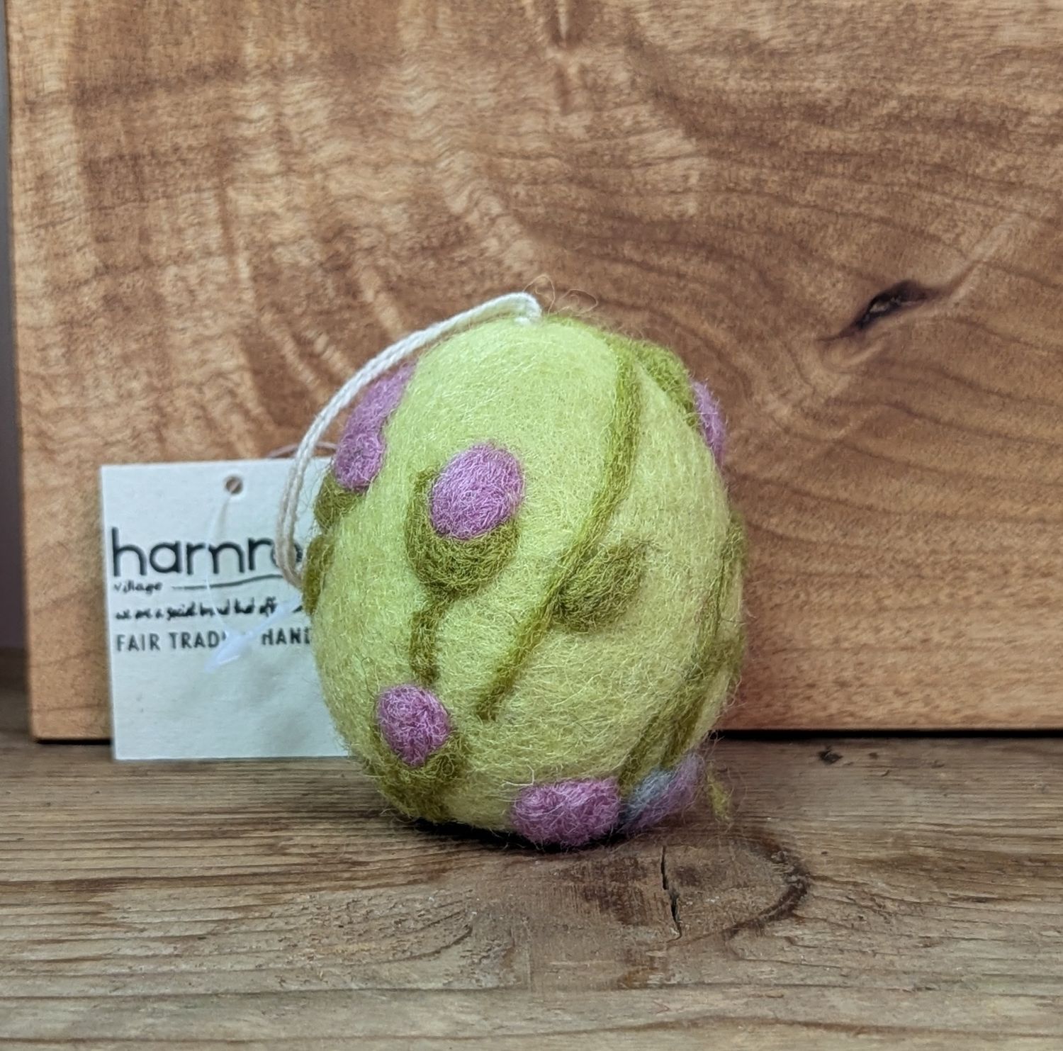 Felt Green Wild Flowers Egg Ornament