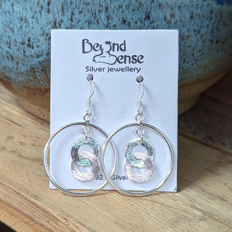 Earrings Sterling Silver &quot;circles in circle&quot;