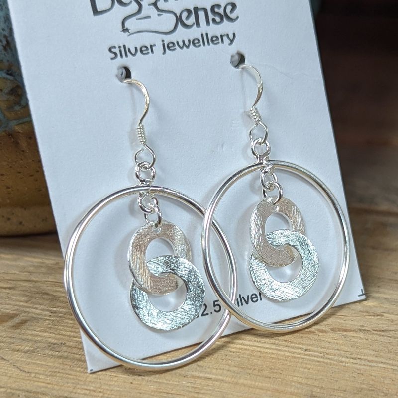 Earrings Sterling Silver "circles in circle"