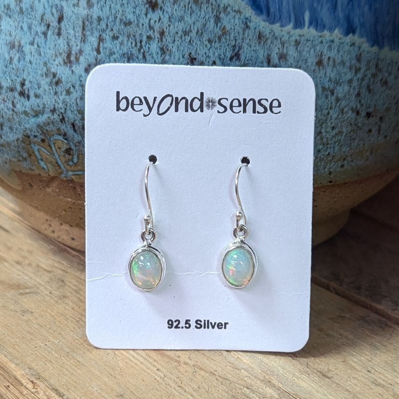 Earrings Opal &quot;oval stone&quot;