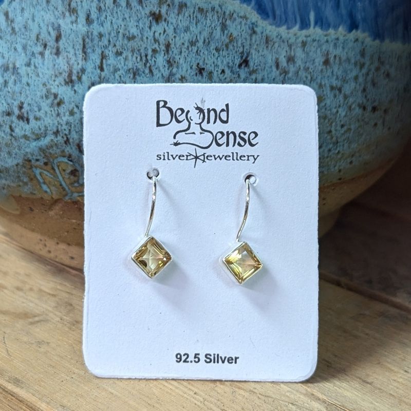 Earrings Citrine &quot;diamond shape&quot;