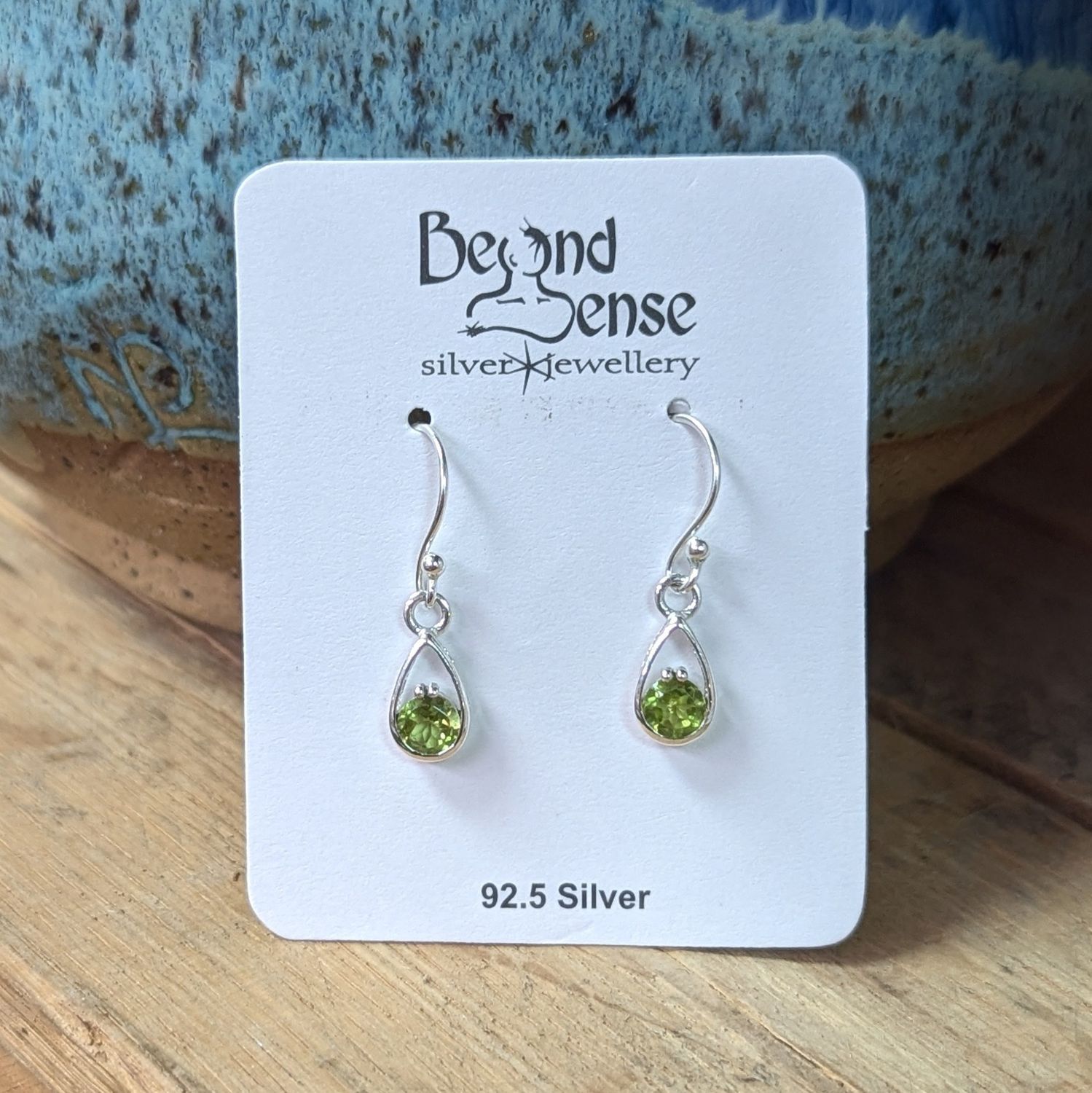 Earrings Peridot &quot;oval drop round stone&quot;