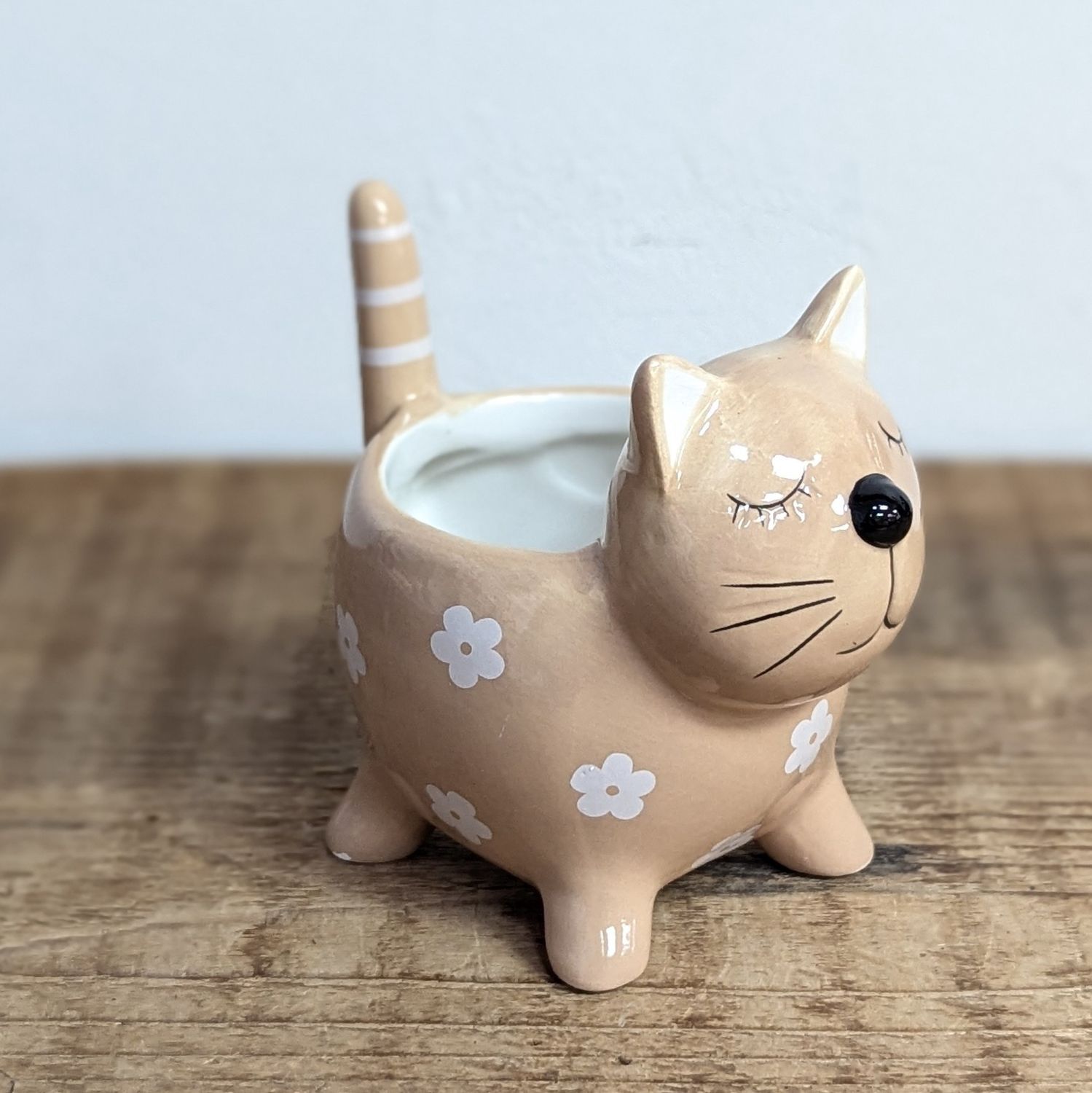 Brown Floral Cat Pot