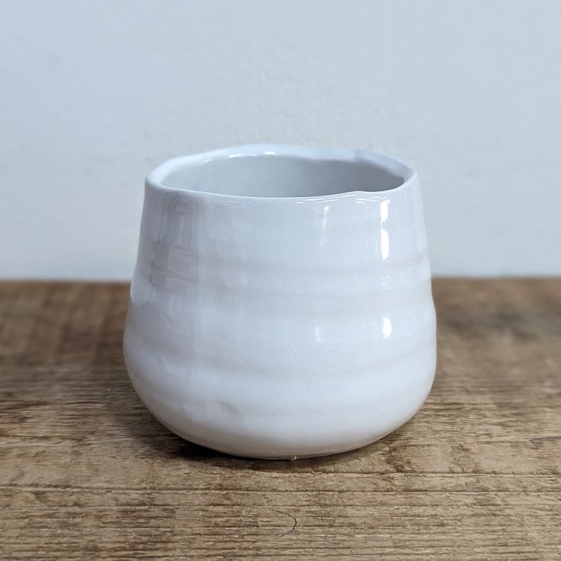 3.25&quot; x 3&quot; White Tegan Pot