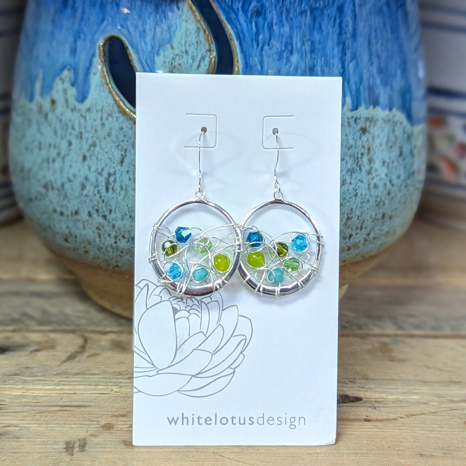 WL22 Crystal Wire Web Earrings