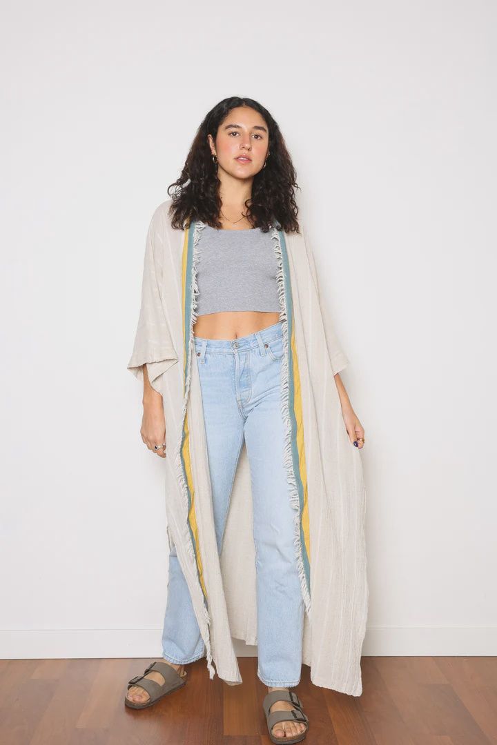 Gold Elowen Open Linen Blend Cover-Up