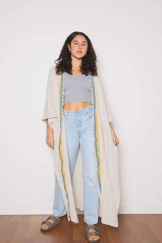 Gold Elowen Open Linen Blend Cover-Up