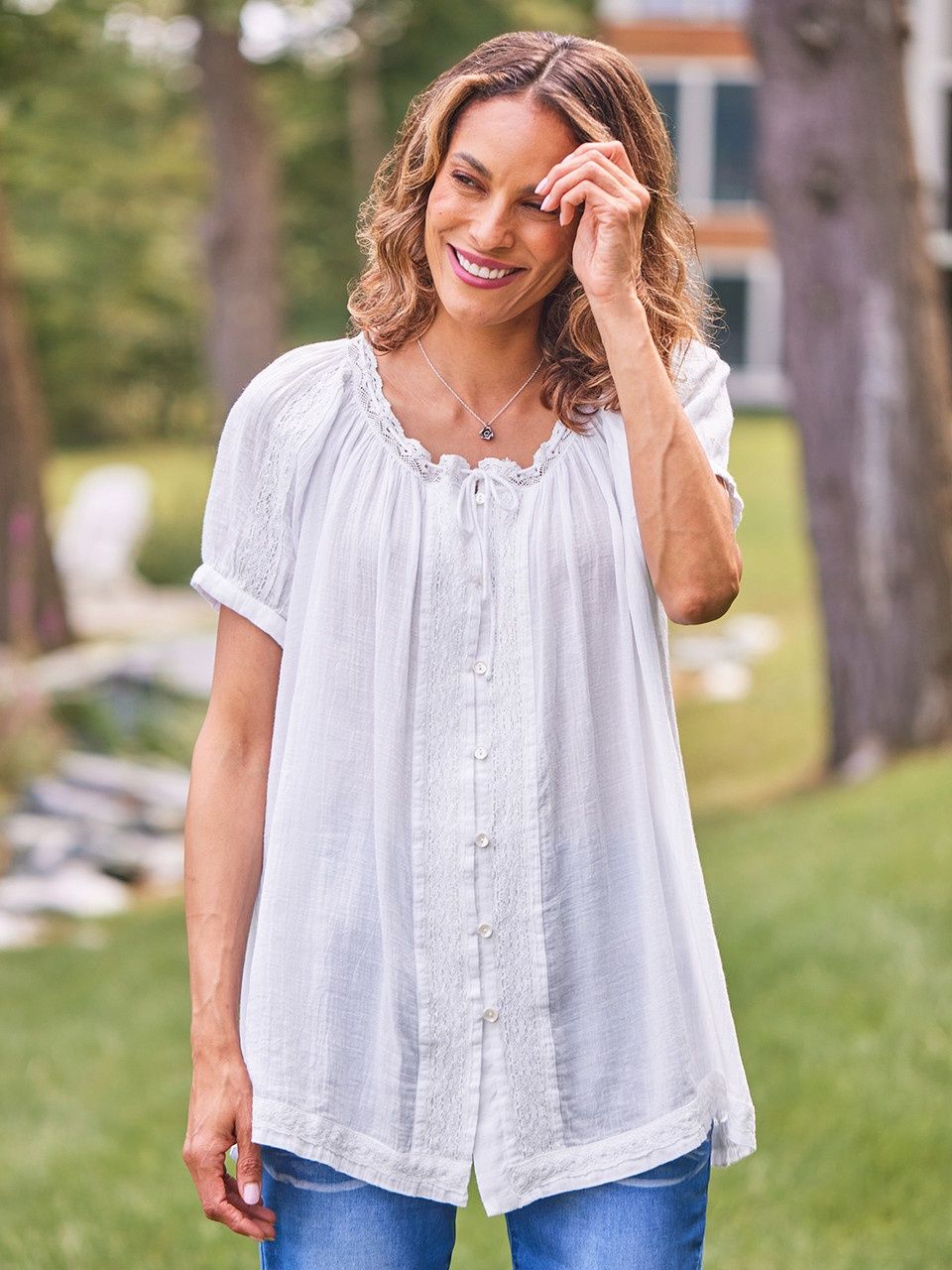 White Cape Cod Blouse