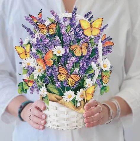 Lavender &amp; Butterflies Pop Up Card