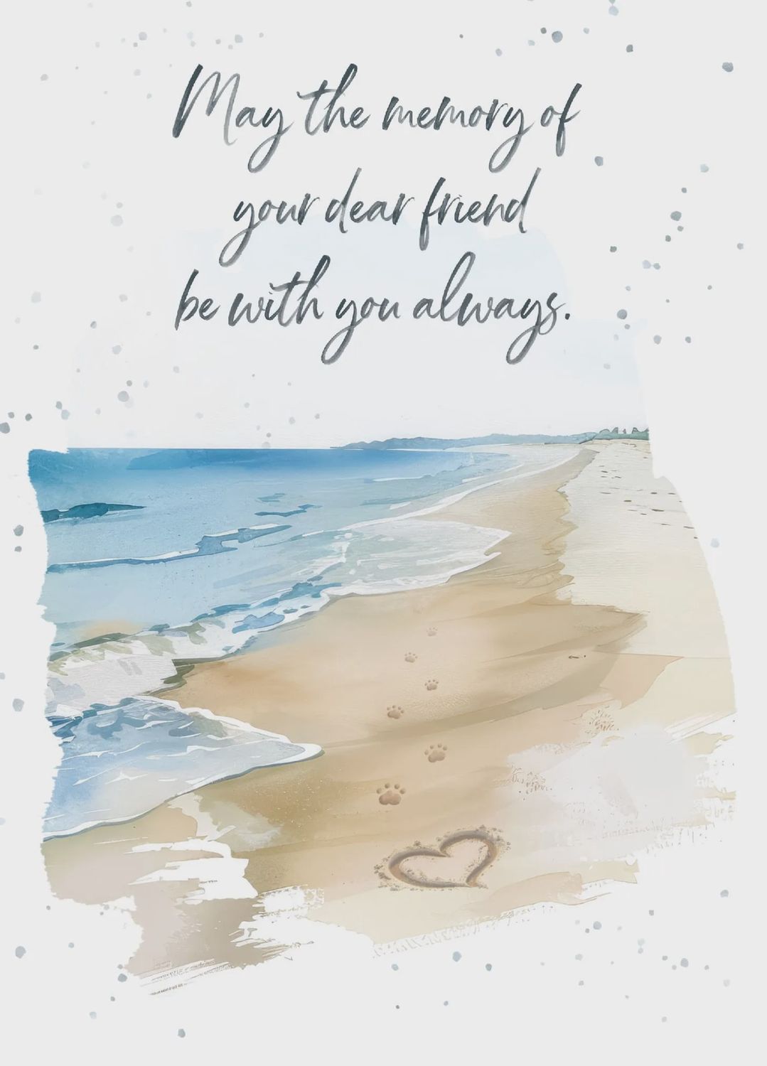 Paw Prints In Sand Card