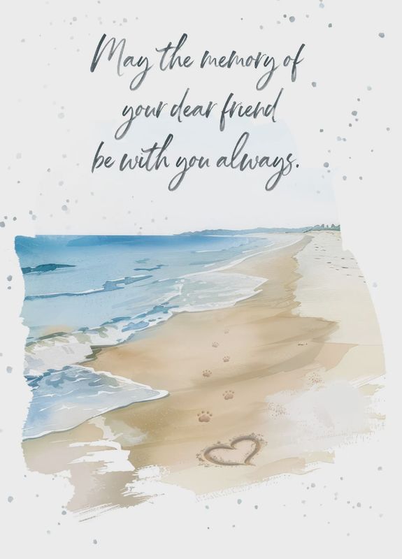 Paw Prints In Sand Card