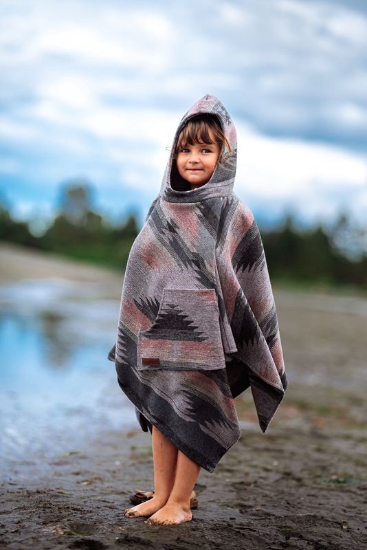 Dusty Rose Kid Poncho