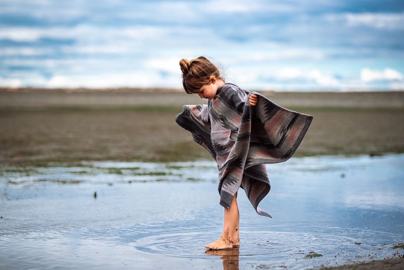 Dusty Rose Kid Poncho